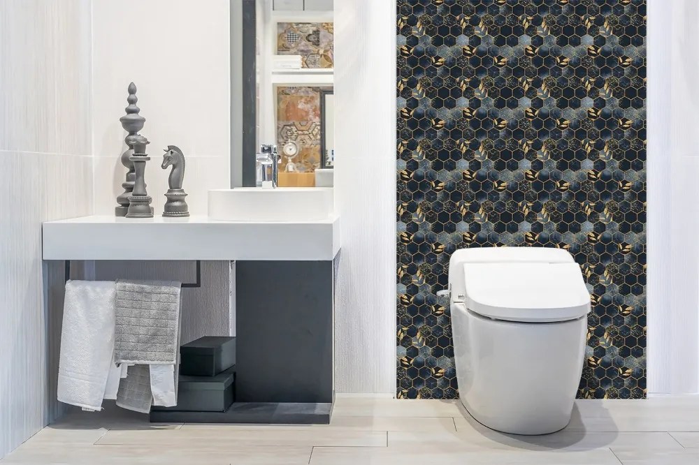 Panou decorativ pvc Frunze și hexagoane