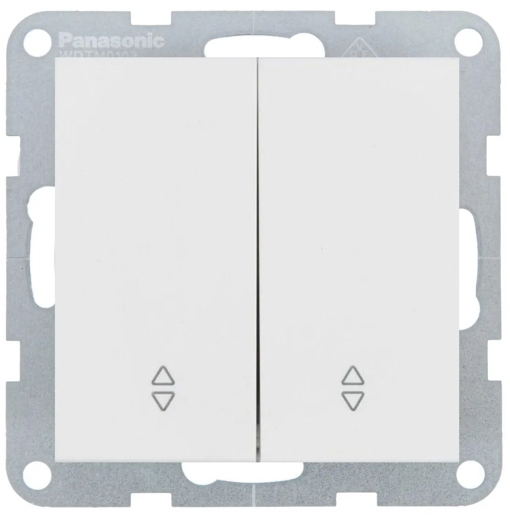 Intrerupator dublu cap scara 10A, IP20, Seashell, Panasonic Karre Plus 55 Soft Touch