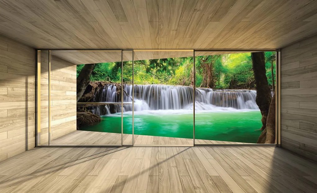 Fototapet - Privire spre  terasa - cascadă (152,5x104 cm)