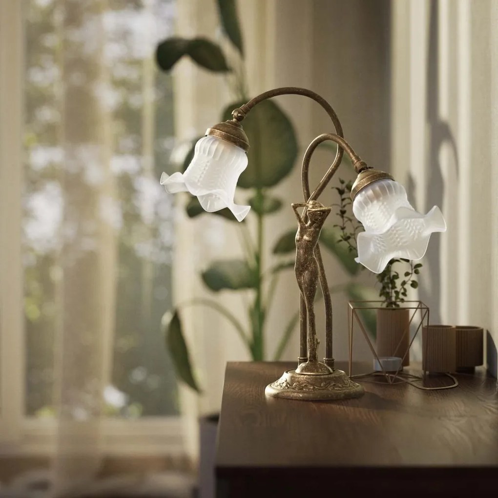 Lampa de masa figura feminina din alama Donne