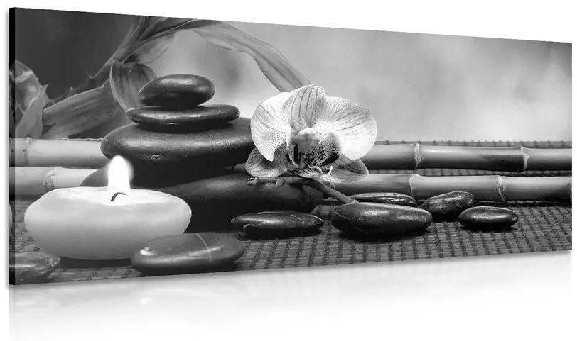 Tablou natura moartă Feng Shui în design alb-negru