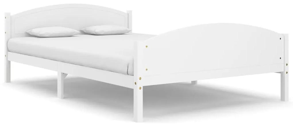322035 vidaXL Cadru de pat, alb, 160x200 cm, lemn masiv de pin