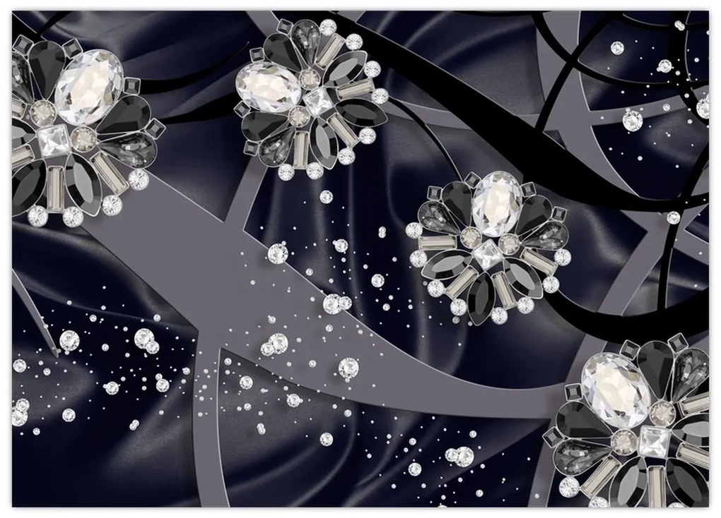 Tablou pe sticlă - Diamante în spațiu (70x50 cm)