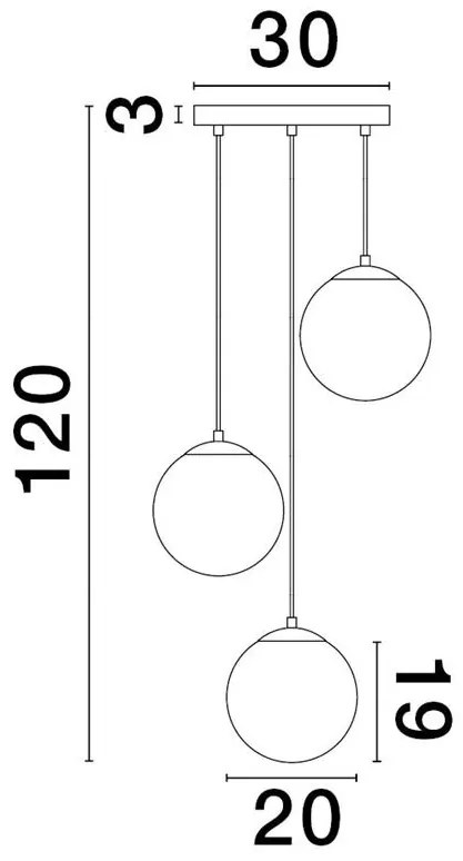 Lustra cu 3 pendule design modern JIAN