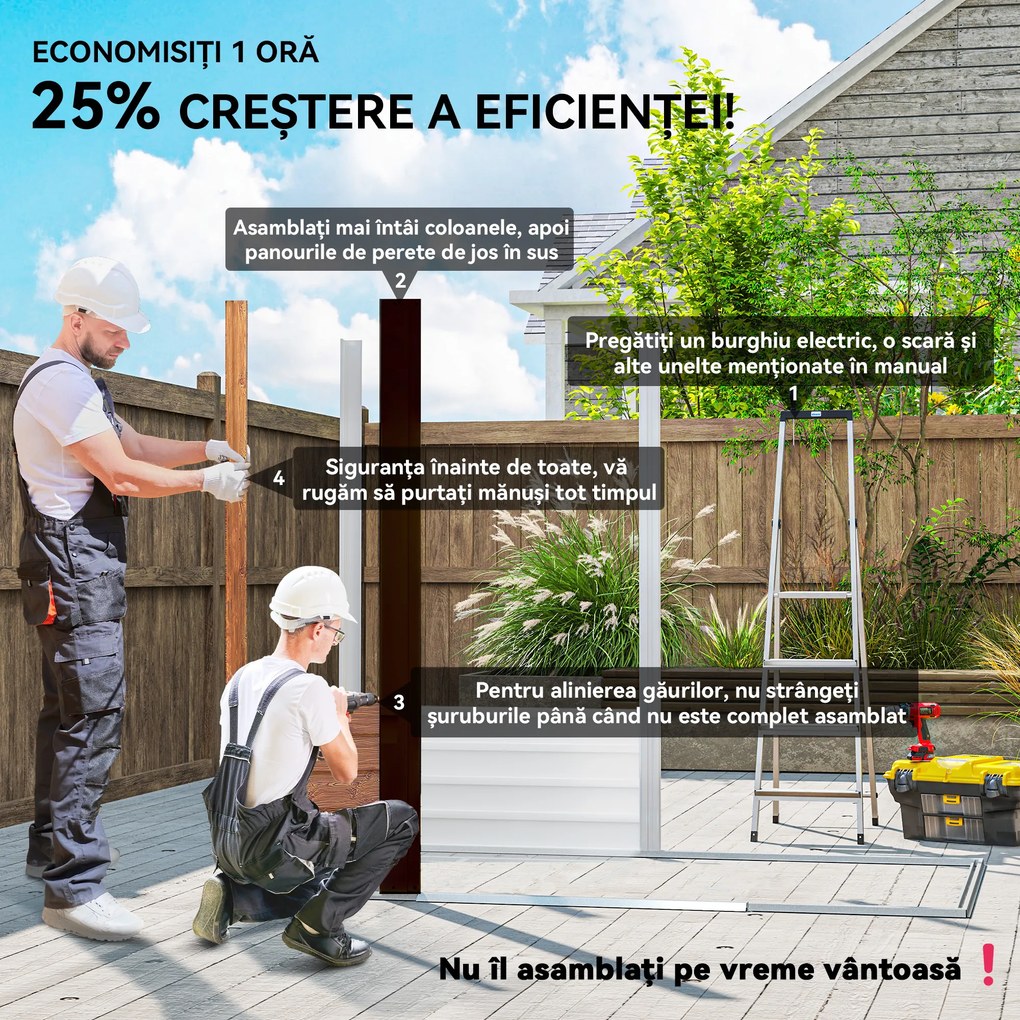 Outsunny Magazie Grădină Magazie Pentru Unelte Grădină Cu Uși Glisante 235.7x152x208.7cm | Aosom Romania