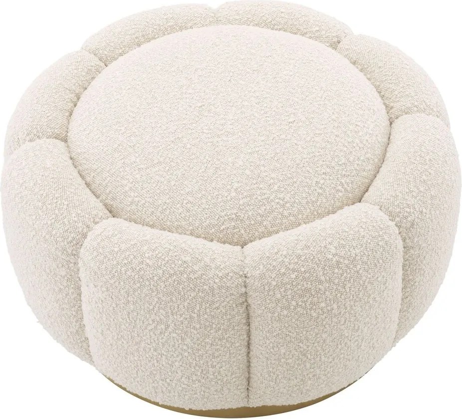 Taburete ottoman design elegant LUX Inger, boucle crem 115620 HZ