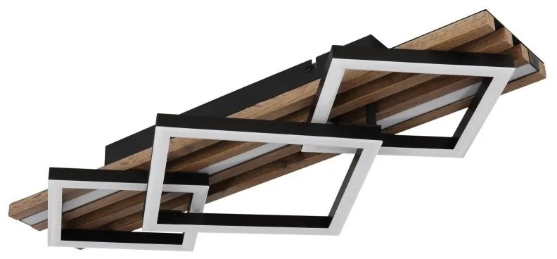Plafoniera LED riflaj MDF cu efect de lemn OBRIEN