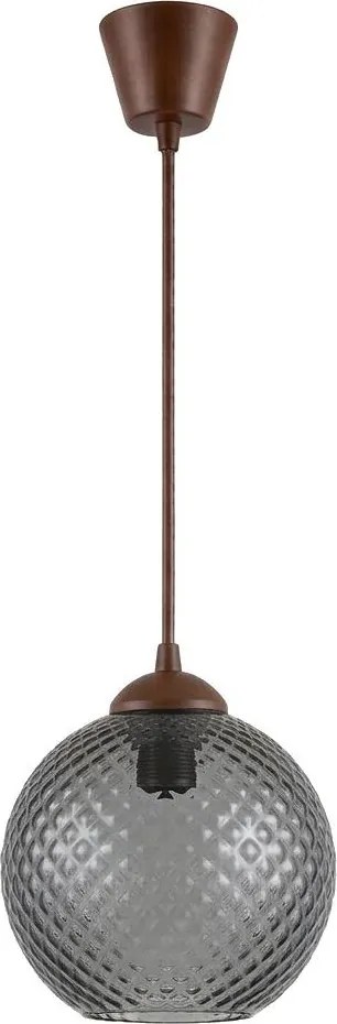 Brilagi - Lustră LED pe cablu R GLASS 1xE27/60W/230V Ø 18 cm maro/gri fumuriu