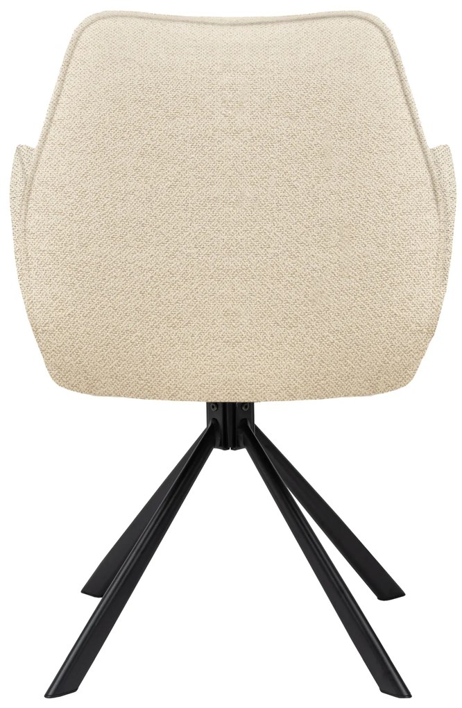 MAZZONI EXPORT YUNI Crem (material Monza 90) - SCAUN MODERN PIVOTANT TAPIȚAT BOUCLÉ PENTRU SALON/SUFRAGERIE/BIROU LOFT