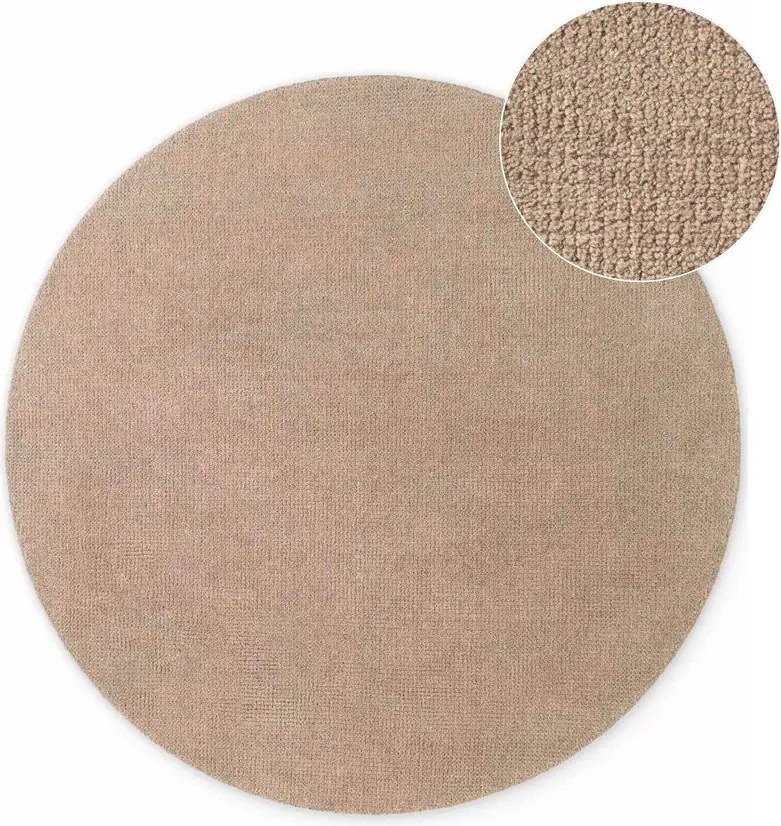 Covor bej țesut manual rotund din lână ø 200 cm Greenwich – Ted Baker