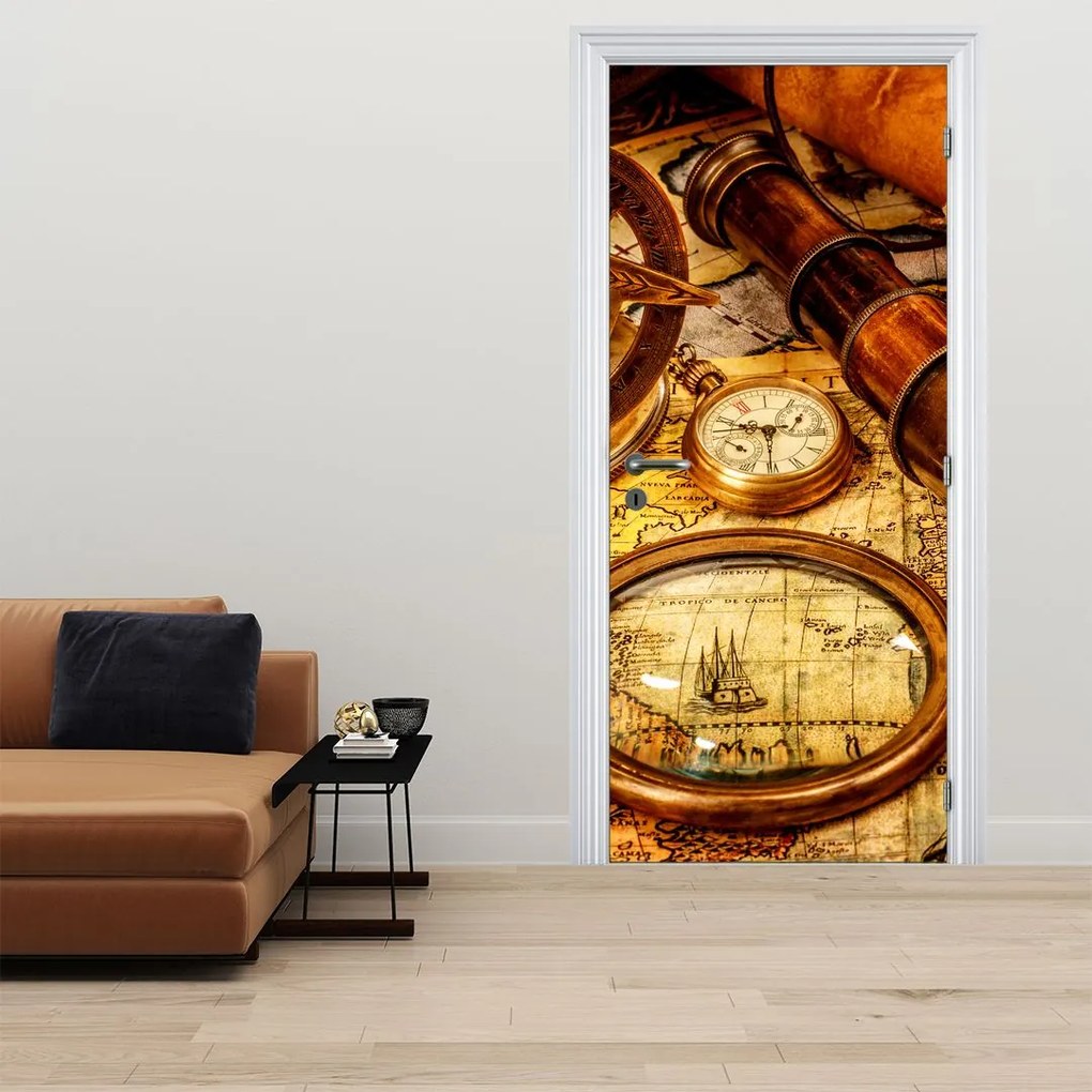 Fototapet pentru ușă - Ustensile istorice ale marinarilor (95x205cm)