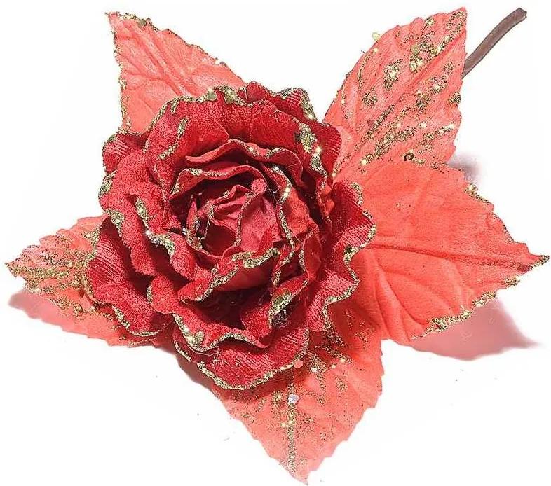 Peonia artificiala rosie 16x23 cm