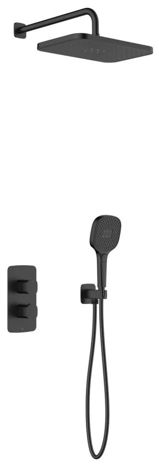 KFA Armatura MALAGA 5759-501-81 - Set de duș cu baterie termostatică încastrată, negru