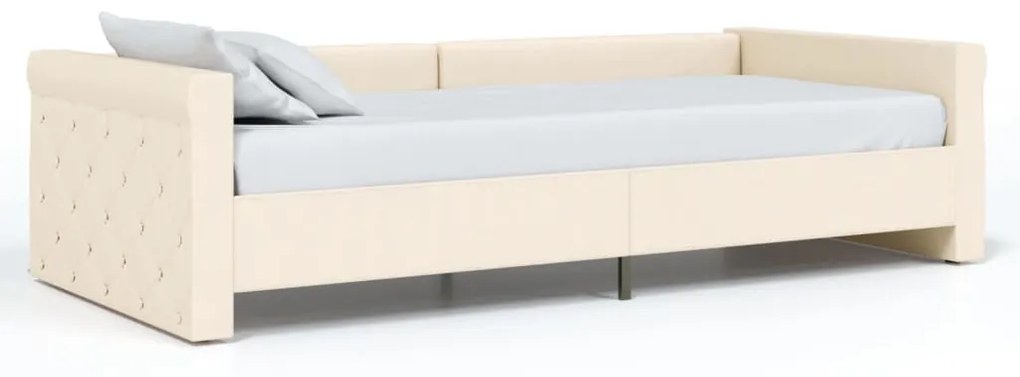 337202 vidaXL Pat de zi, crem, 90x200 cm, textil, USB