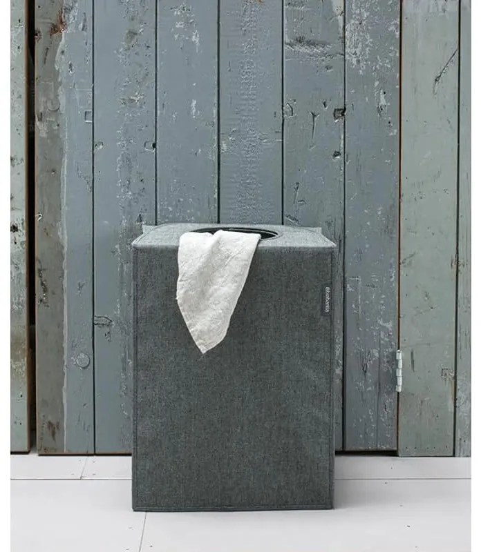 Cos de rufe Brabantia 1001094, 55 L, Fund solid si detasabil, Manere magnetice, Negru