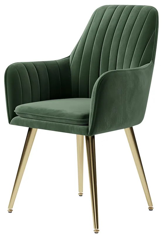Scaun verde pentru bucătărie, soft, cu cotieră , în stil art nouveau - 2 buc. Deprimo j040379-verde by Deprimo