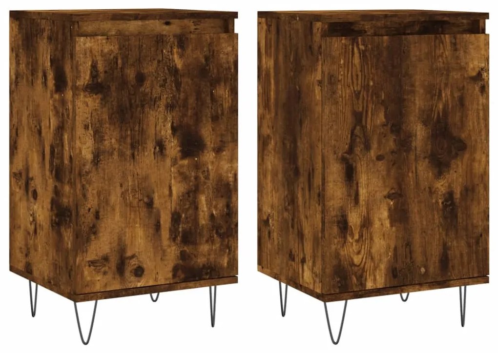831063 vidaXL Dulapuri, 2 buc., stejar fumuriu, 40x35x70 cm, lemn prelucrat