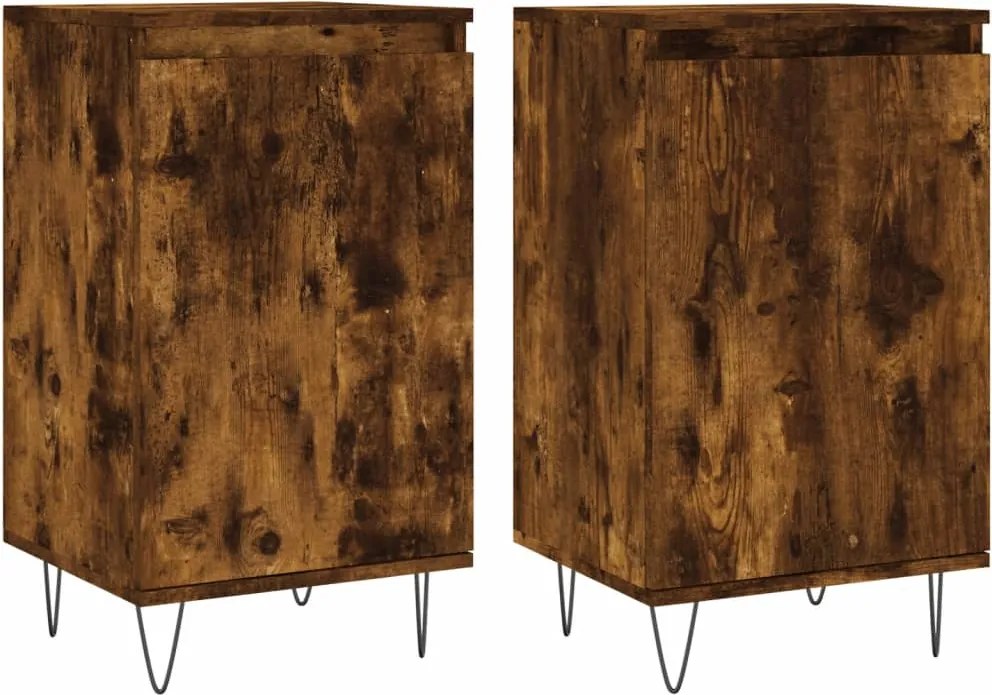 vidaXL Dulapuri, 2 buc., stejar fumuriu, 40x35x70 cm, lemn prelucrat