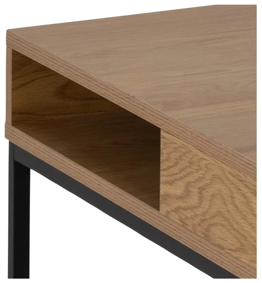 Măsuță de cafea în culoare naturală închisă cu blat cu aspect de lemn de stejar 80x80 cm Willford – Actona