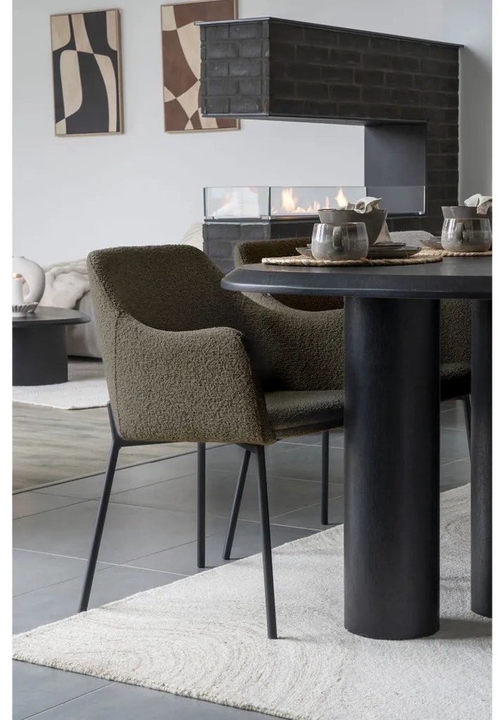 Melilla Scaun de masă, cataramă, maro, picioare negre