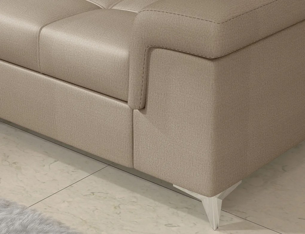 Coltar extensibil dreapta 4 locuri ELTAP, ERI-06, Eridano, 275x202x88 cm, lemn/poliester, maro deschis