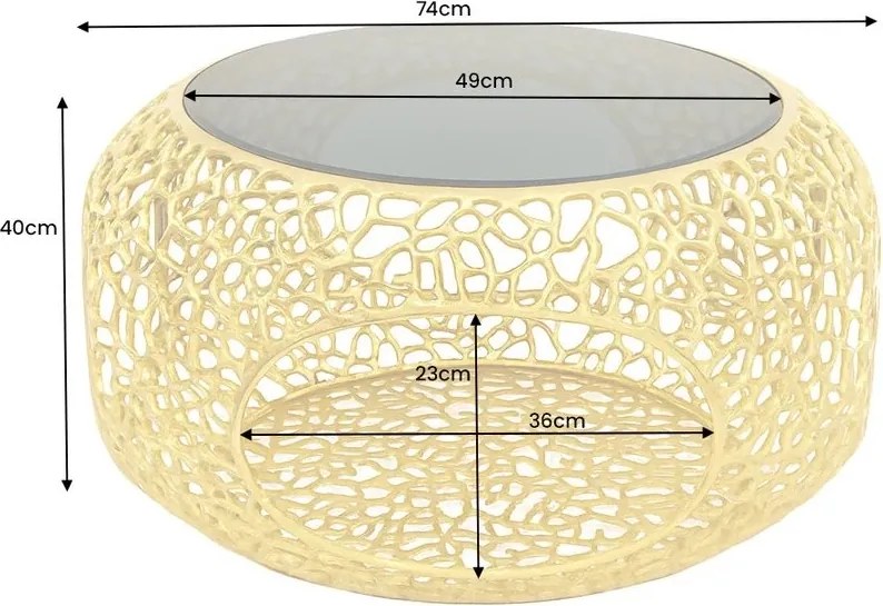 Masuta de cafea design modern Spin 75cm auriu