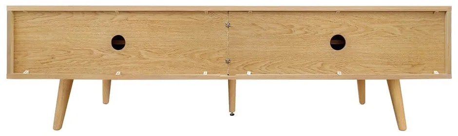 Comodă TV în culoare naturală cu aspect de lemn de stejar 178x50x40 cm Rove – Woodman