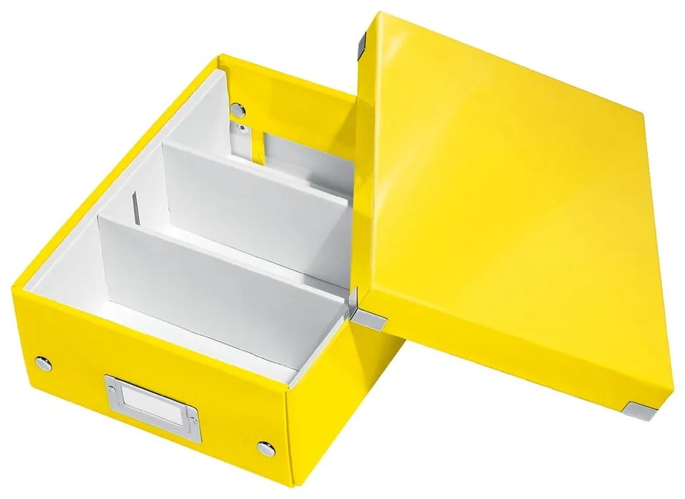 Cutie de depozitare din carton cu capac galbenă Click&Store - Leitz