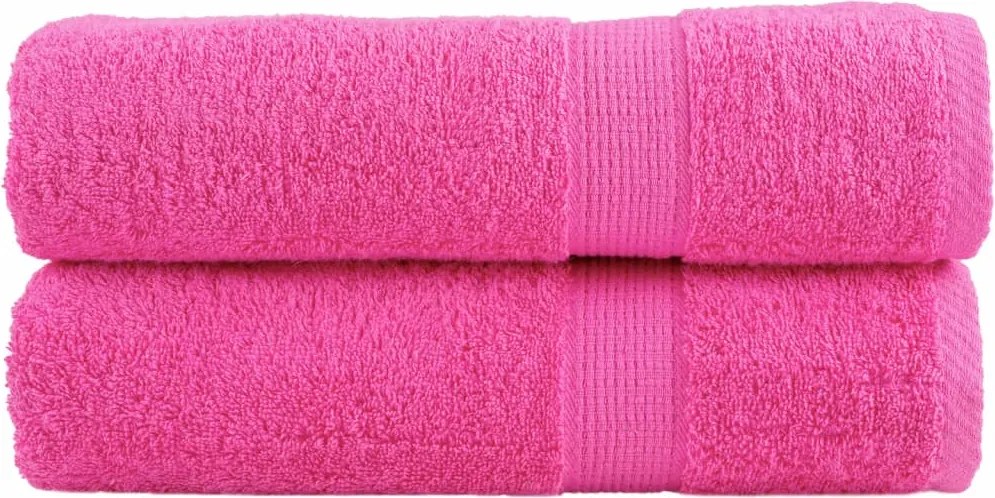 vidaXL Prosoape de mâini premium SOLUND 2 buc. roz 50x100 cm 600 gsm