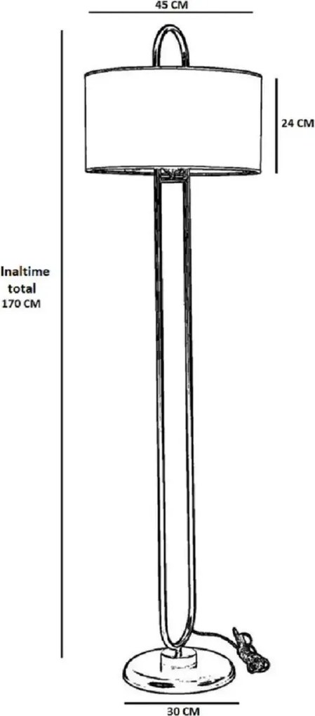 Lampadar bej-auriu Homs,seria lx, 170 cm,40060