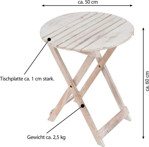 Masă pliabilă, bronzată DIVERO