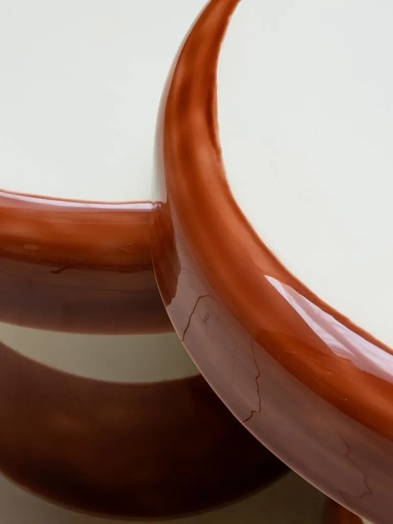 Set 2 masute de cafea din metal, "Shiitake"