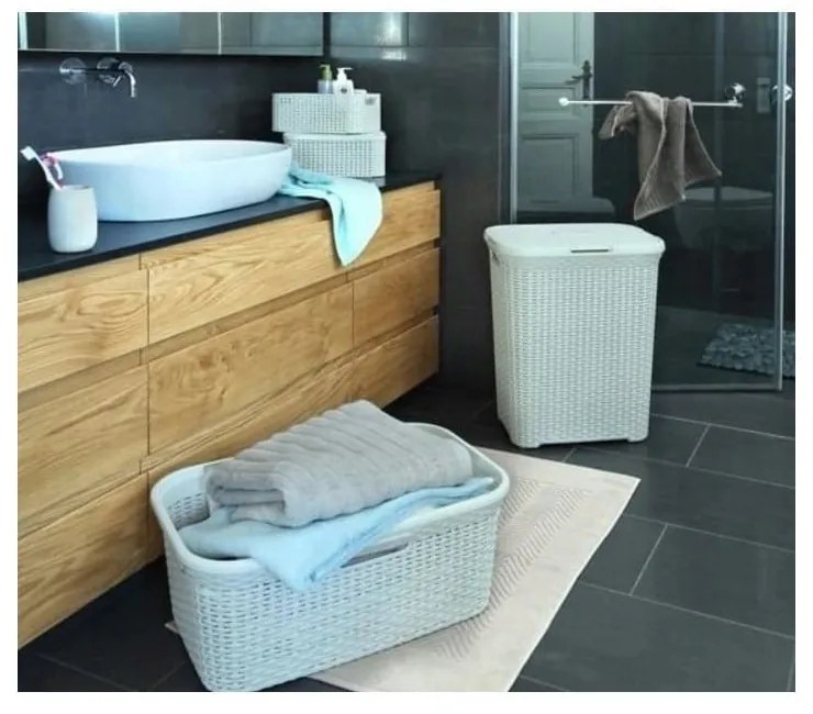 Coș de rufe Curver Hamper, 60 l, crem