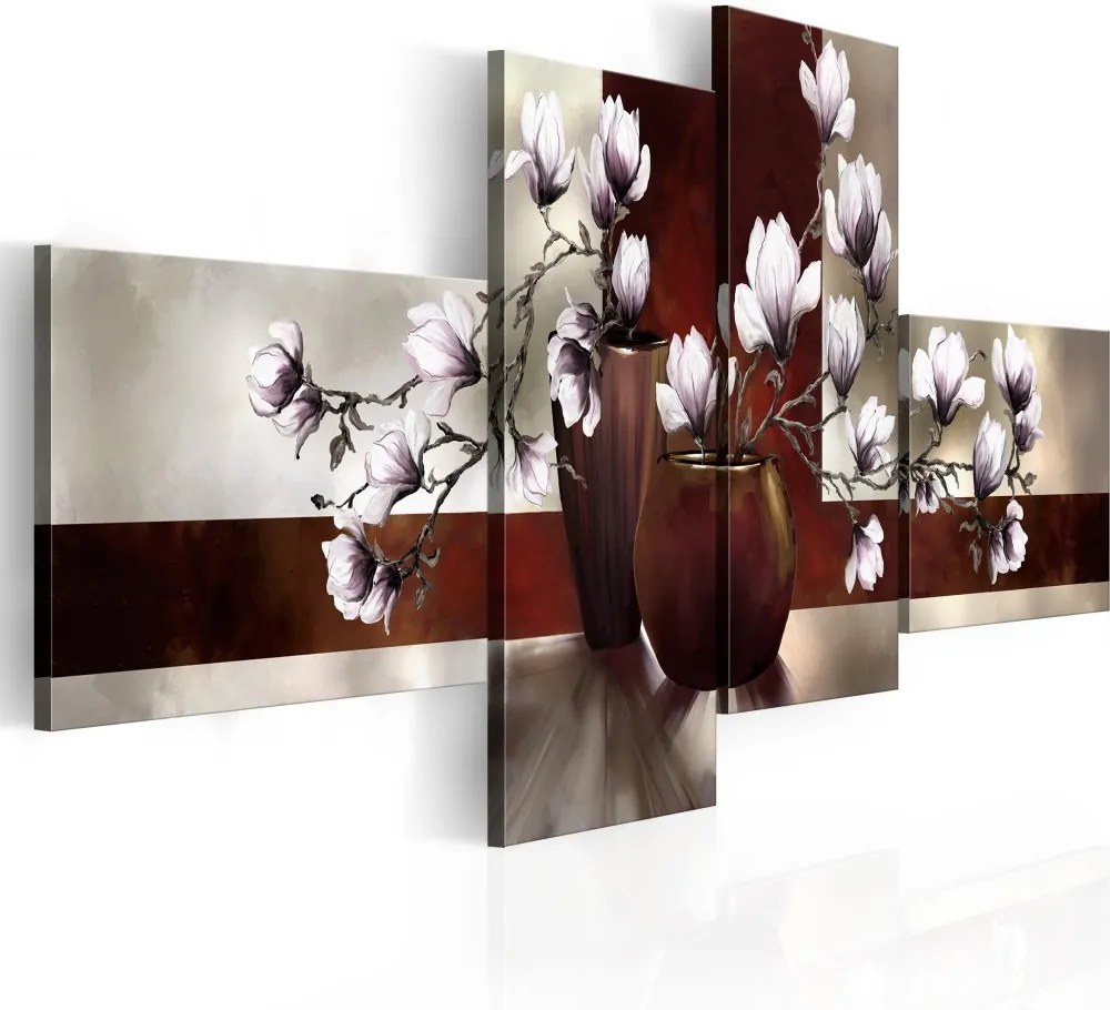 Tablou Bimago - Magnolias in a vase 100x45 cm