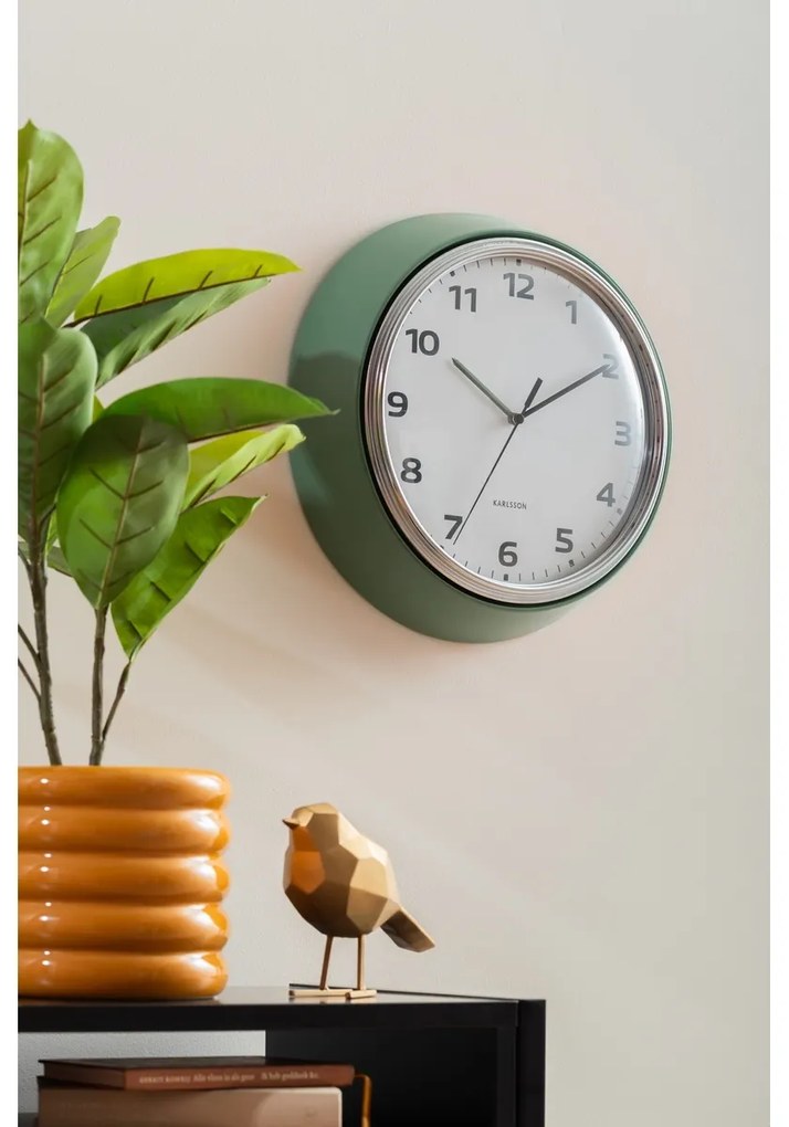 Karlsson 6006GR ceas de perete design verde,diametru 34 cm