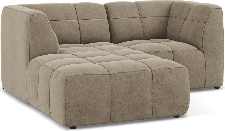 Colțar maro cu tapițerie din catifea (cu colț pe partea stângă/cu șezlong) Aloha – Makamii