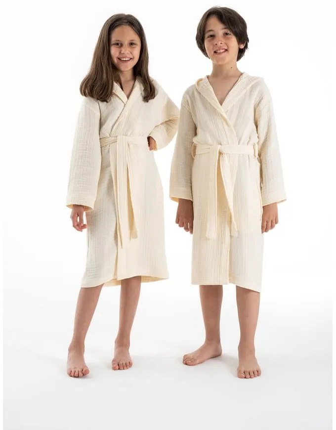 Halat pentru copii crem pentru 9-10 ani din muselină Muslin – Foutastic