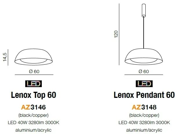 Lustra LED design modern 60cm Lenox Top ZZ AZ3146