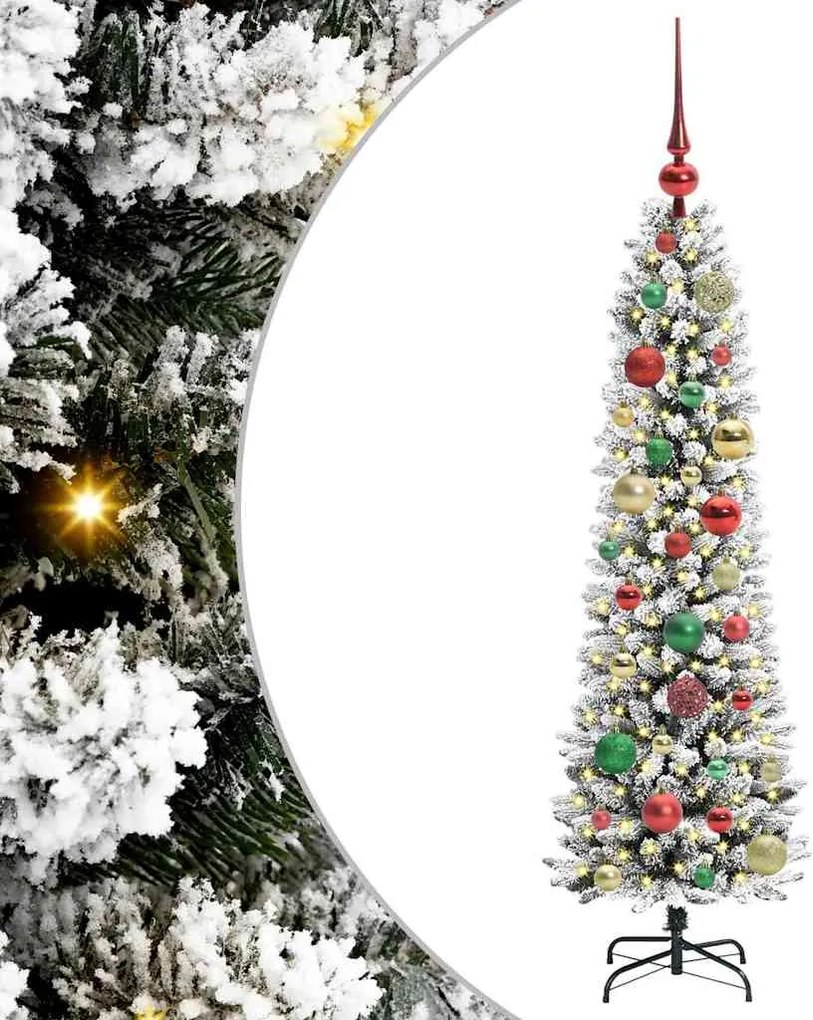 vidaXL Brad de Crăciun artificial Alb 120 cm PVC și metal și plastic