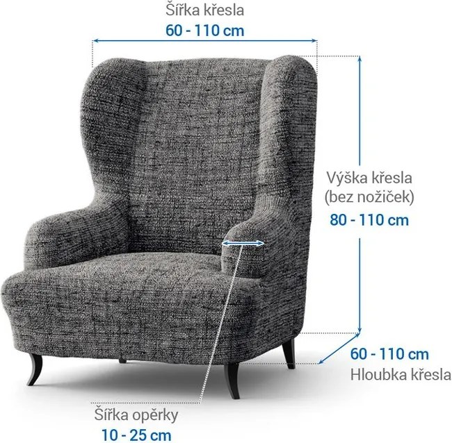 Gaico Huse bielastice VITTORIA gri fotoliu clasic (l. 60 - 110 cm)