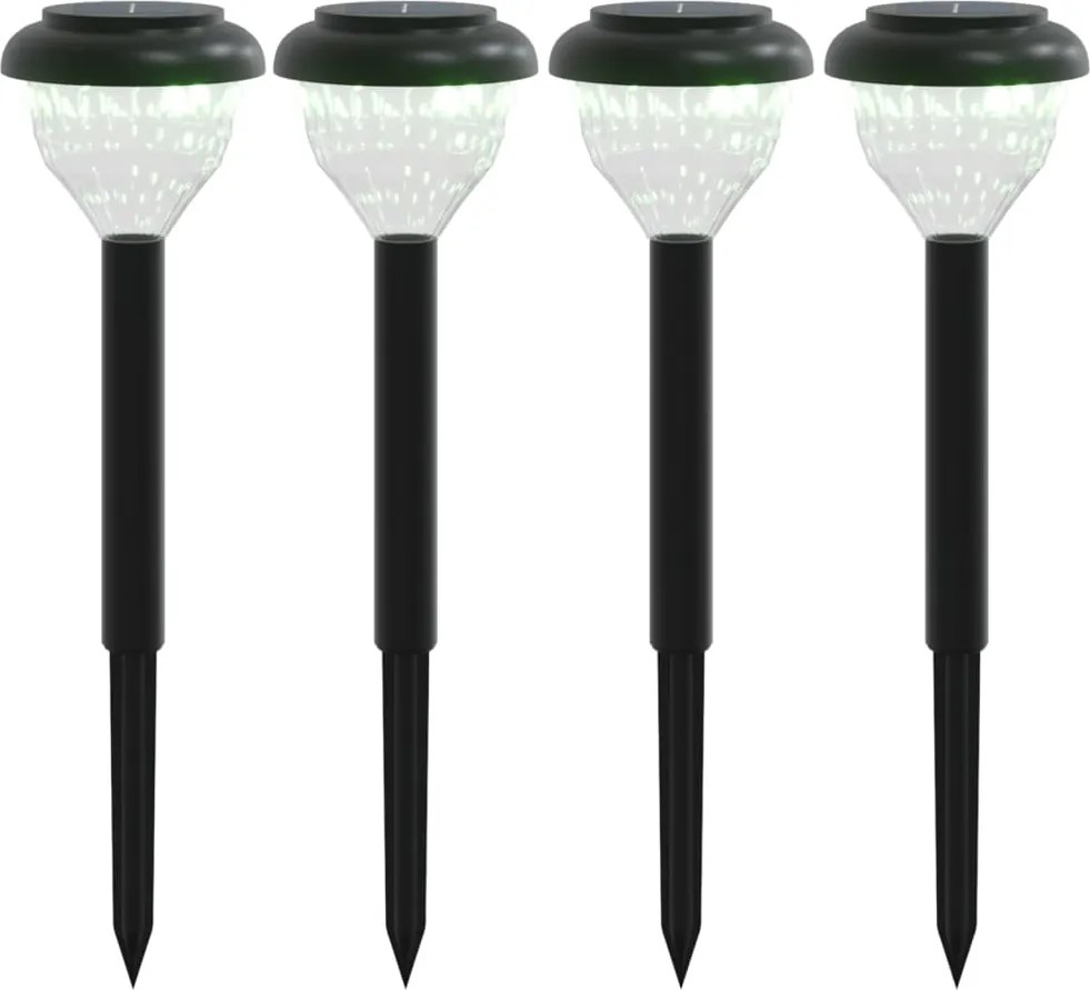 vidaXL Lămpi solare alei cu țăruși de pământ 4 buc., alb cald și RGB