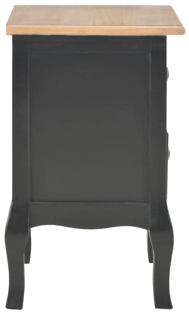 Noptiere, 2 buc., negru, 35 x 30 x 49 cm, MDF 2, Negru
