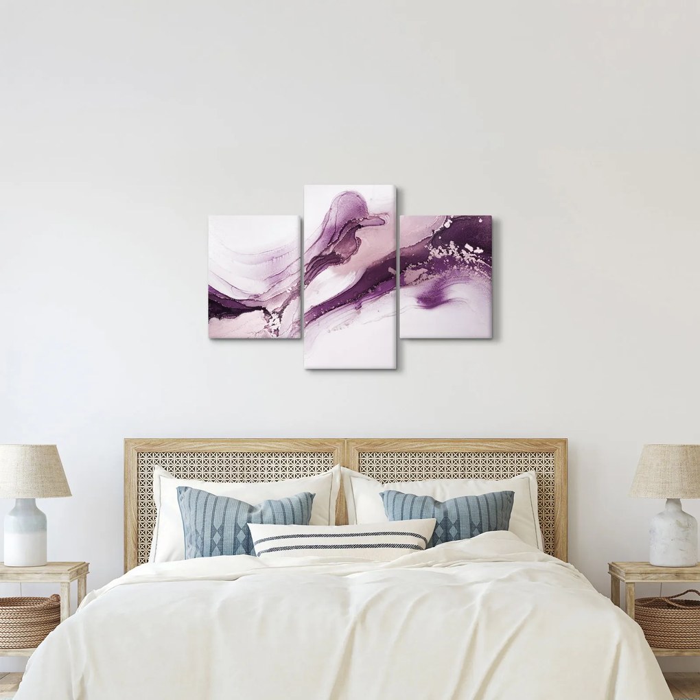 Tablou - Artă fluidă violet (90x60 cm)