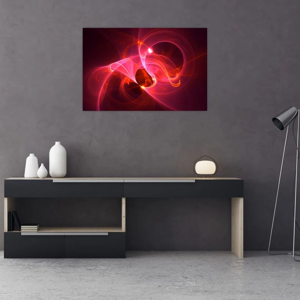 Tabloul modern cu abstacție roz (90x60 cm)
