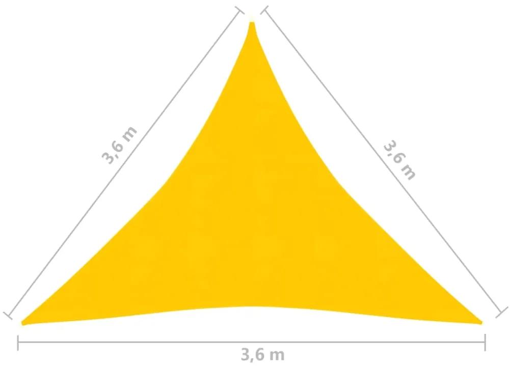 Panza parasolar, galben, 3,6x3,6x3,6 m , HDPE, 160 g m   Galben, 3.6 x 3.6 x 3.6 m