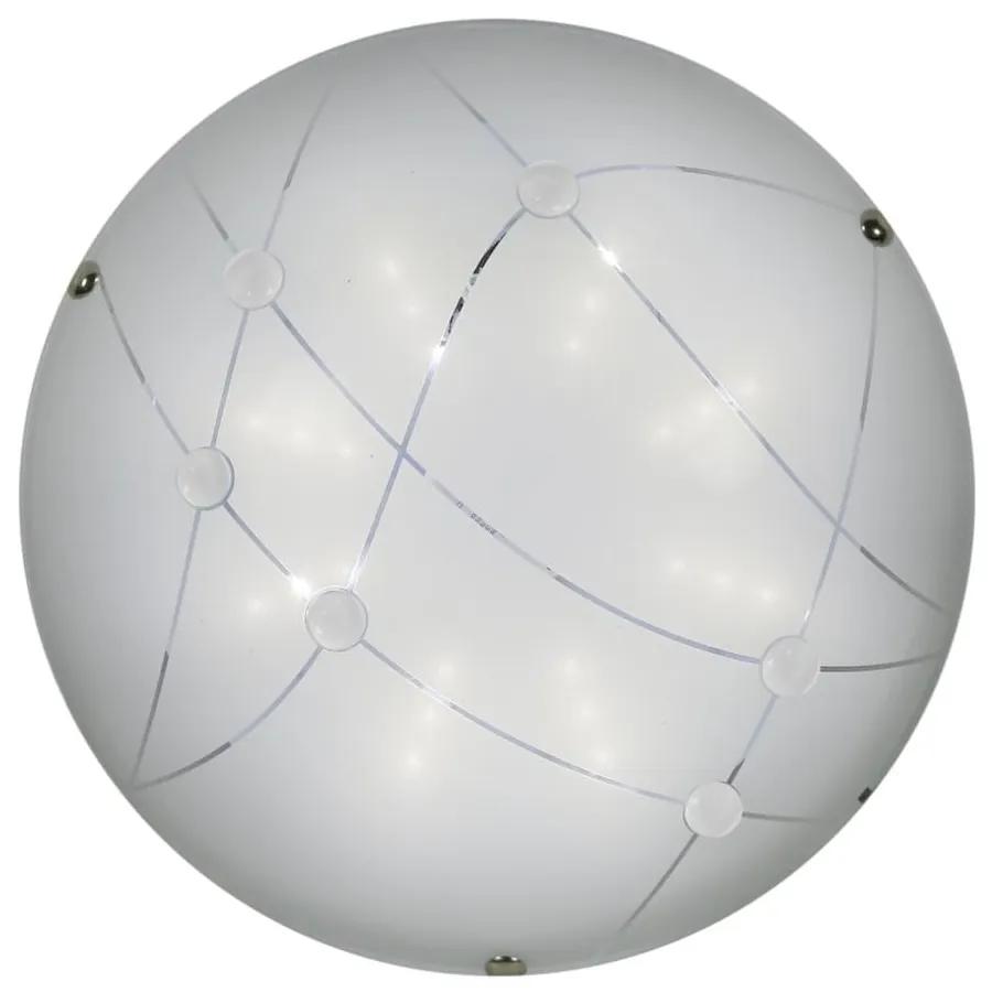 Plafonieră albă/verde LED cu abajur din sticlă ø 30 cm Duca – Candellux Lighting
