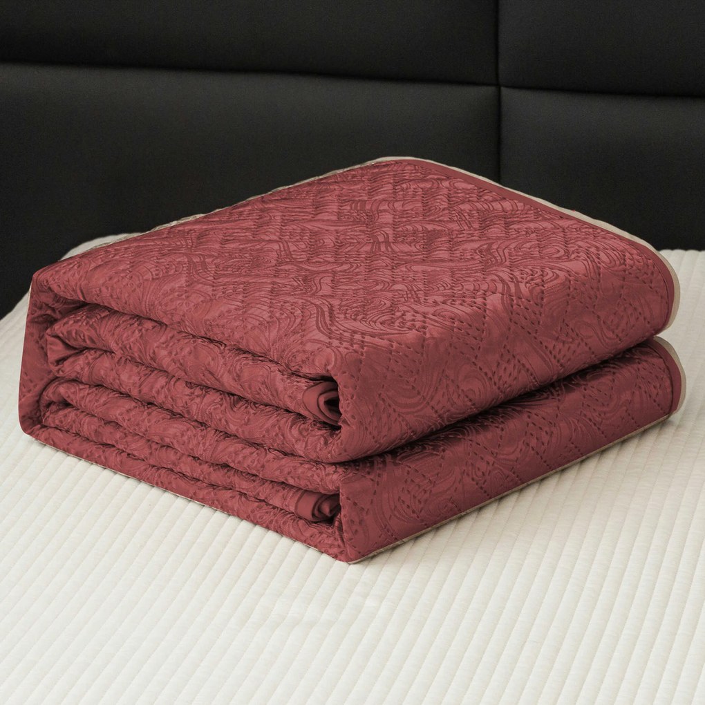 Cuvertura de pat cu model WICKER visiniu Dimensiune: 170 x 210 cm