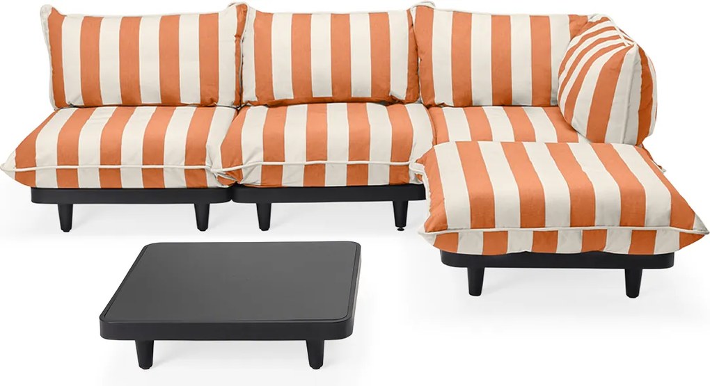 Set de grădină Paletti Large cu masă, culori multiple - Fatboy Culoare: portocaliu-crem cu dungi (adevărat)