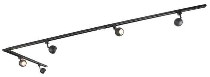 Sistem de șine inteligent negru monofazat, inclusiv 5 GU10 WiFi - Gissi