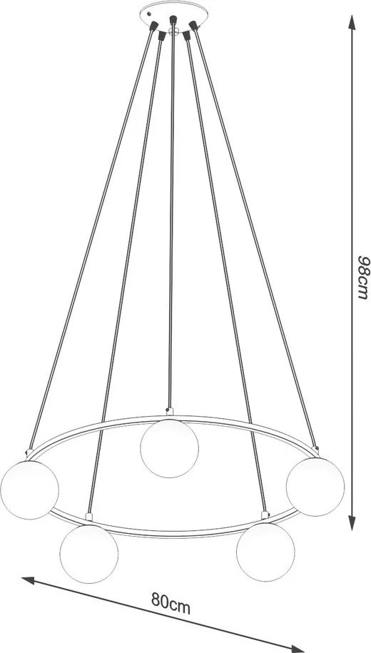 Lustră albă/neagră cu abajur din sticlă Umerta – Sollux